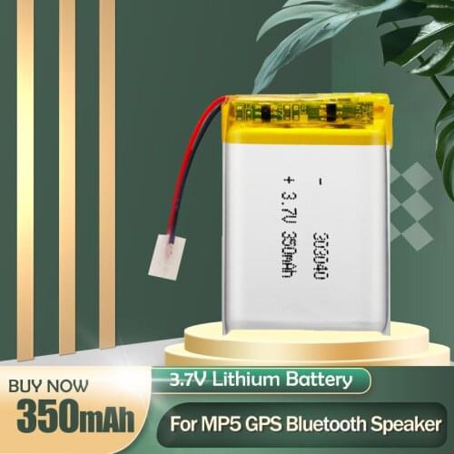 303040 033040 283040 3.7V Lithium Polymer Rechargeable Battery For MP3 GPS DVR Smart Watch Bluetooth Headset Pedometer Massager