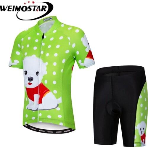 Weimostar 2019 Kids Cycling Jersey Short Sleeve Set Bicycle Clothing Maillot Ciclismo Summer MTB Bike Jersey Children Kit