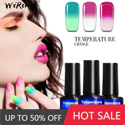 WiRinef 8ml Semi-permanent Temperature Change Chameleon Gel Polish Nail Paint Hybrid Polish Gel VarnishesThermo Lacquer