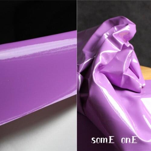 Mirror Shiny Patent Leather Violet Waterproof DIY Patches Cosplay Decor Props Bags Stage Coat Dress Designer Leather Fabric