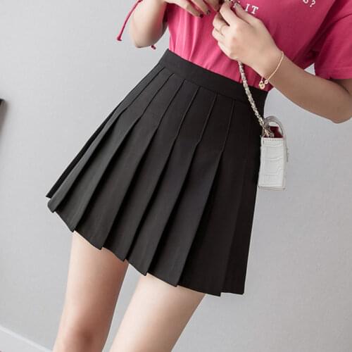 Women high waist pleated skirt Mini Skirts Short Sweet Cute Girls Dance Mini Skirt Cosplay black white skirt Fashion Female