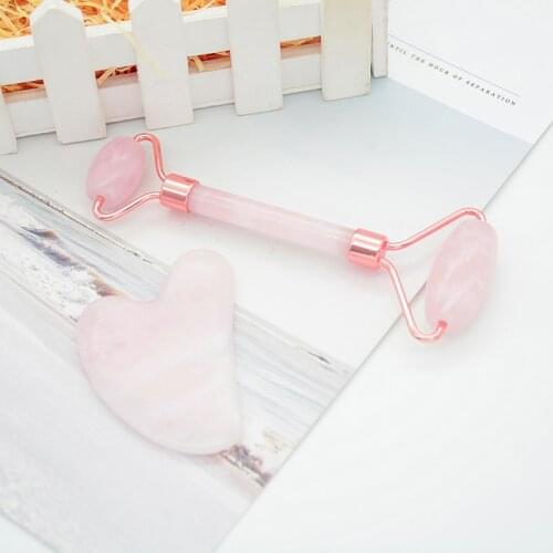 1/2pcs Natural Rose Quartz Gemstone Crystal GuaSha Board Health Beauty Body Care Scraping SPA Massage Stone