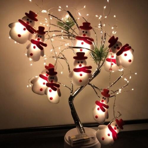 1.65/3m 10/20 Snowman LED String Fairy Lights Garland Christmas Decorations Lantern for Party Home Supplies Lighting Decor