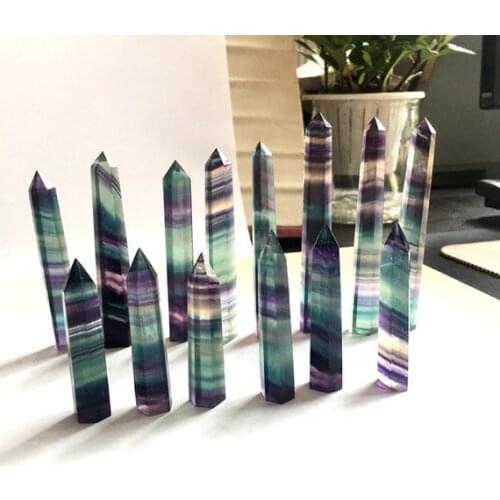 1Kg Natural Fluorite Point Wand Rainbow Fluorite Obelisk Crystal Obelisk Wand Meditation Third Eye Chakra Healing Crystal