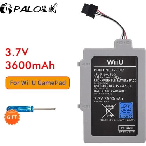 1PCS 3.7V 3600mAh Rechargeable Lithium Li-ion Battery Pack for Nintendo Wii U Wii-U Wiiu Controller Joystick Gamepad Battery