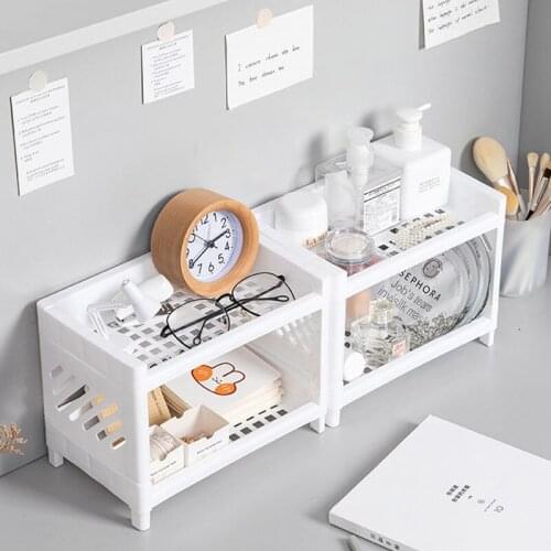 2021 New 2 Pcs-Multi-layer Multi Use Dorm Room Holder Bathroom Desktop Storage Rack Save Space Organizer Shelves