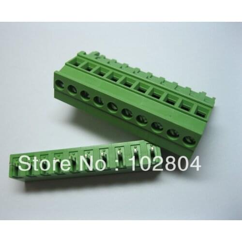 30 Pcs Pitch 5.08A 5.08mm 10way/pin Straight-pin Screw Terminal Block Connector Pluggable Type 2EDCD-5.08A-2EDCR Green HOT Sale