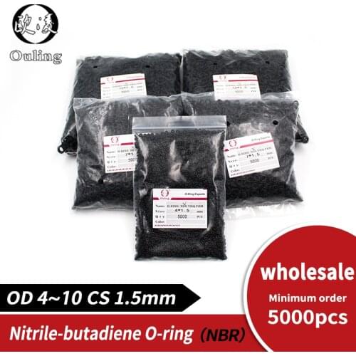 5000PCS/lot Rubber Ring NBR Sealing O-Ring 1.5mm OD4/4.5/5/5.5/6/6.5/7/7.5/8/8.5/9/9.5/10mm O Ring Seal Gasket Ring Washer