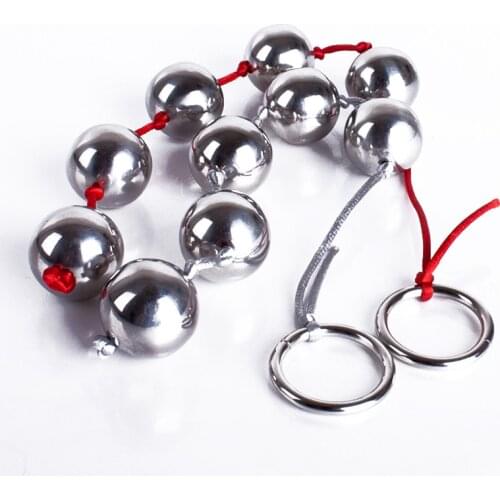 Stainless Steel Anal Beads Plug Heavy Metal Kegel Ball Vagina Tighten Trainer Ball Butt Plug Anal Sex Toys for Women Masturbator
