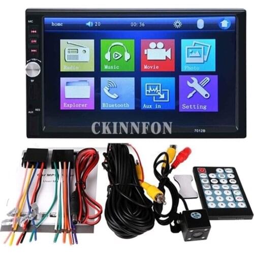 20Pcs/Lot 7inch Multifunction HD 720P Car Display Video Audio MP5 Player AUX FM Radio Phone Back Off Video with Camera 7012B