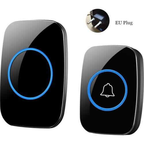 Wireless Waterproof Doorbell 1 Button 1 Receiver 900 Feet Range EU UK US Plug Smart Door Bell