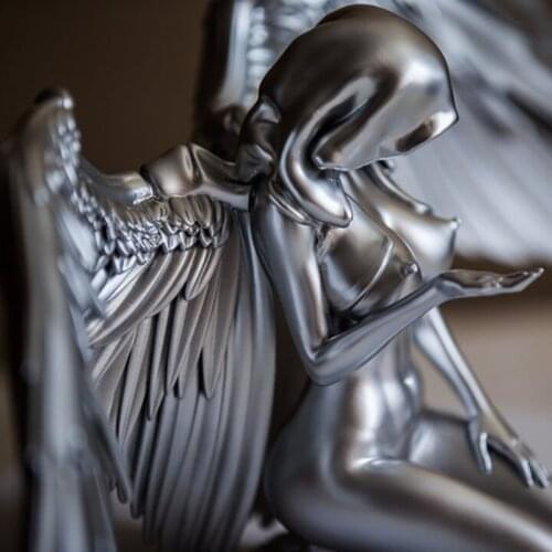BUF Resin Art Angel Goddess Decor Statue Home Decoration Winged Naked Female Sculpture Creative Crafts Ornaments Figurines