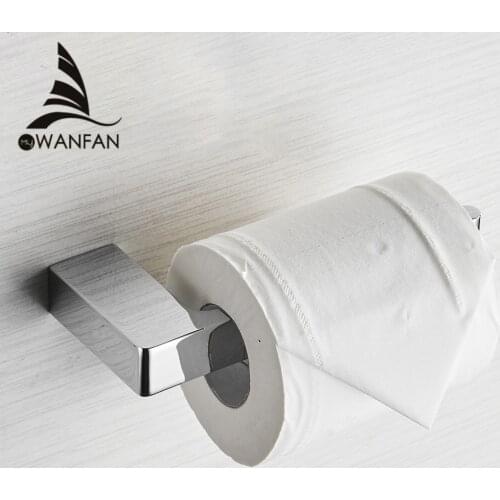 Paper Holders Euro Silver Bathroom Accessories Solid Chrome Toilet WC Paper Holder Roll Holder Without Cover FM-5786L