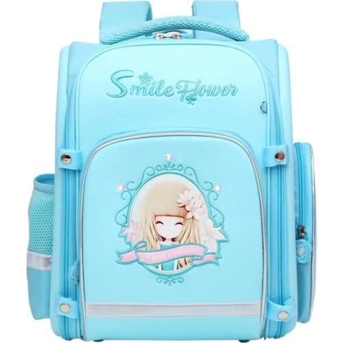 Princess Pattern Children School Bags Waterproof Backpack Orthopedic Student Bag With Reflective Strip Breathable Shoulder Bag