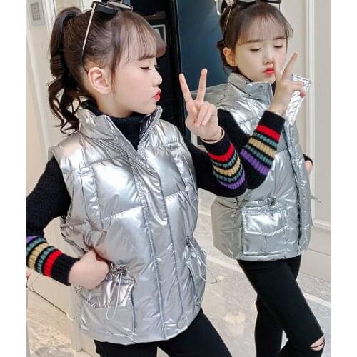 Children vest sleeveless toddler Girls Jacket Winter Autumn pink silver boys Waistcoats kids vests for girls Outerwear Coats