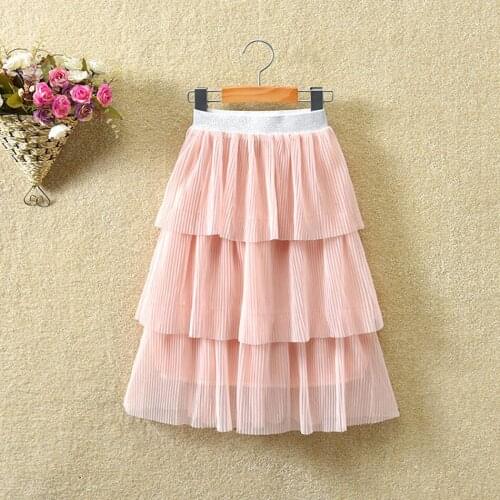 Girls Long Skirt Children Clothes Kids Pink Black Pleated Skirts Teenage Girls Skirts Summer 6 7 8 9 10 Years