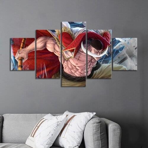 Home Decor Canvas 5 Panel One Piece Edward Newgate Poster Wall Art Modular Anime Role Pictures Children Room Prints Painting