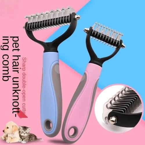 Pet double-sided brush cat and dog hair removal comb pine hair trimming hair removal combing suitable for long-haired pets