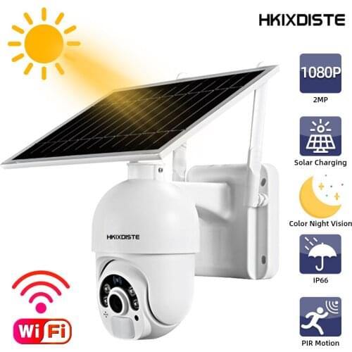 2MP Wifi Solar CCTV PTZ IP Security Camera Outdoor Waterproof Two Way Audio Wireless Wifi Video Surveillance Dome Camera 1080P