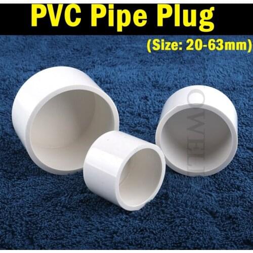 1~10Pcs Size 20~63mm PVC Pipe End Plug Connector Garden Irrigation Hydroponic Joint Aquarium Fish Tank Water Supply Pipe End Cap