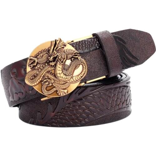 Leather Belts for Male Mens Belt Ratchet Dress Belt with Automatic Buckle