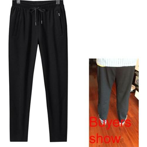 M-8XL Drawstring Sweatpants Mens Sport Casual Running Pants Men Streetwear Loose Straight Trousers Mens Joggers Track Pants