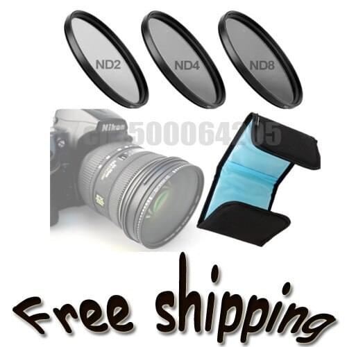 37 40.5 46 49 52 55 58mm Neutral Density ND2 ND4 ND8 + Lens filter bag case kits set for canon nikon sony dslr camera