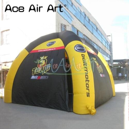 Full cover inflatable spider tent/tentage,pop up event stations with one door open for motor advertising/promotion/reparing