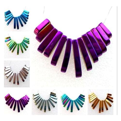 Natural Quartz crystal Titanium Hematite hand-Carved Gem pendant for diy jewelry making necklace Accessories13pcs