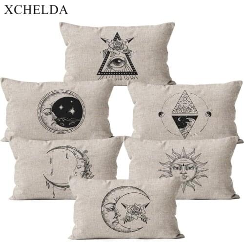 Fur Linen Cushion Cover Pillowcase Witchcraft Decorative Boho Magic 30x50 for Bedroom Beige Throw Pillow Case Cotton