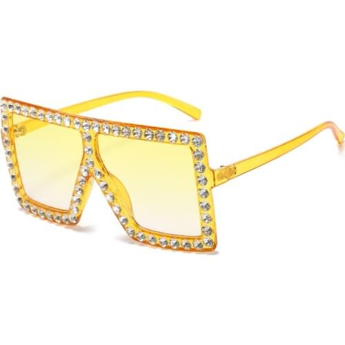 New large frame with diamond Sunglasses personalized womens Sunglasses Street Photo cool box Sunglasses