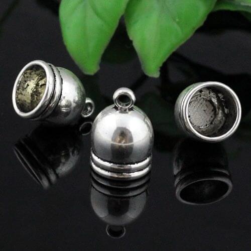 Fit 9mm Cord Crimp End Caps Buckle Tips for Necklace Bracelet Cord Connectors Clasp,DIY Accessories 16x11mm 50pcs/lot K04190