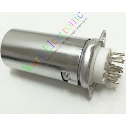 Wholesale and retail 20pc 9pin Ceramic vacuum tube socket valve 55mm Shield 12AX7 12AU7 ECC83 ECC82 free shipping