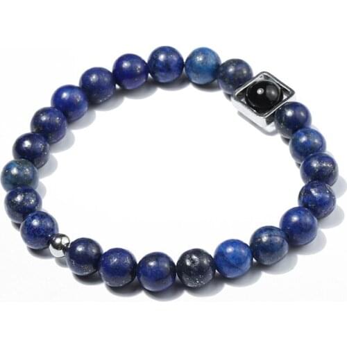 Wholesale Fashion natural lapis lazuli Simple men Bracelets beads bracelet for jewelry gift 50pcs/lot+free shipping