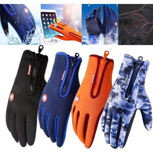Winter Warm Ski Mens Gloves Women Cycling Touch Screen Waterproof Splash-proof Windproof Fashion Black Gloves Ladies Non-Slip