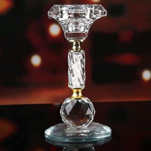 Crystal Glass Candle Holders Feng Shui Bowl Candlestick For candelabra centerpieces Wedding Home Bar Party Decor Table Ornament