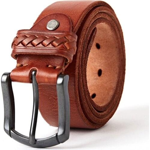 Belt jeans cow genuine leather Men belt leather black luxury strap male new fashion classice vintage pin buckle belts for men