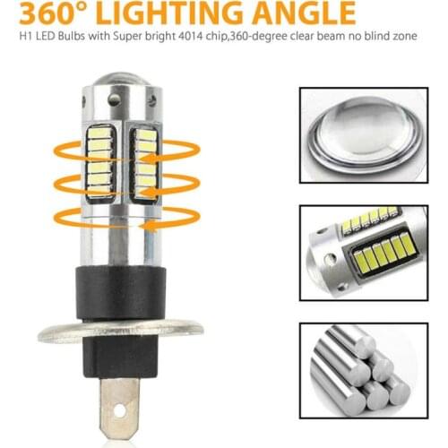 Dropshipping! 10W Car H1 LED Projector Fog Light Bulbs Kit High Beam DRL Super Bright 6000K White Car Light Car Accessories