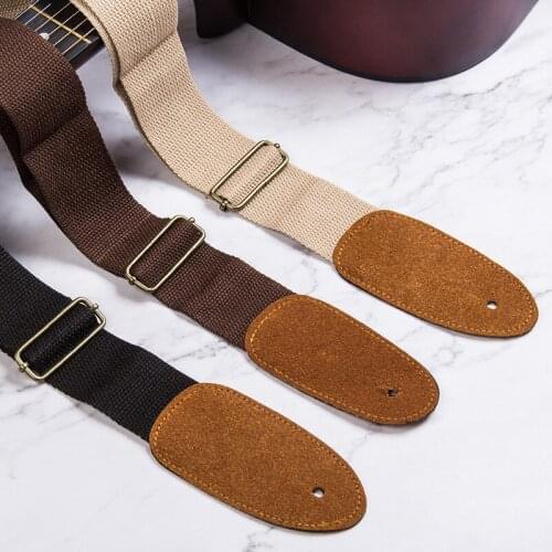Electric Acoustic Guitar Strap Cotton Material Bass Guitar Strap Lock Guitar Parts & Accessories 3 Colors Guitar Straps