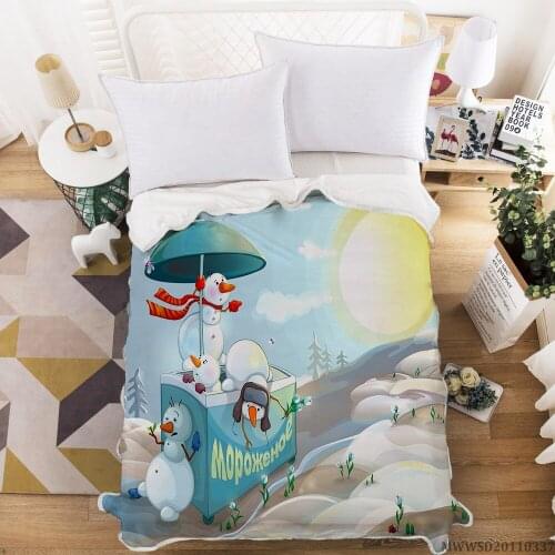 Merry Christmas Design Blanket 3D Creative Pattern Print Blanket Fashionable Breathable Super Soft Modern Home Bed Set