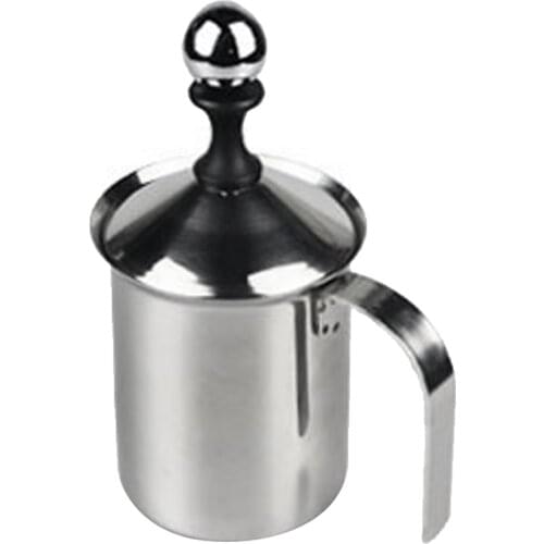 Manual Milk Frother Coffee Tea Cappuccino Maker Double Mesh Creamer Foam Coffee Maker, 400ML