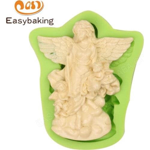 Fairy Tales Mother Angel Fondant Silicone Cupcake Mold Silica Gel mould Kitchen Baking Tools for Cakes Decorating