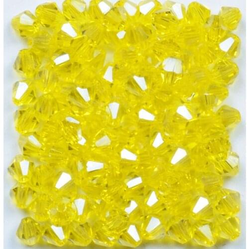 100pcs Lemon AB Glass Crystals Loose Faceted Bicone Beads For DIY Bracelet Necklace Jewelry Making Free Shipping