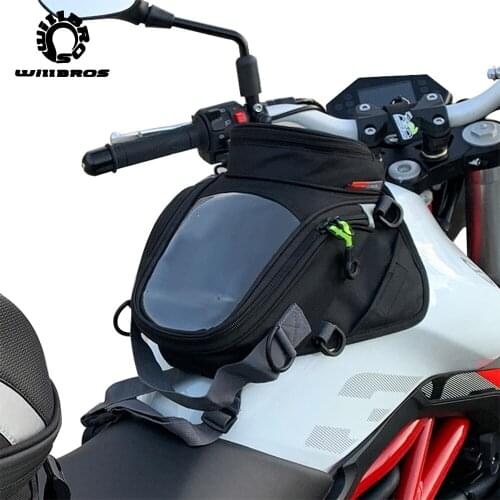 Moto Fuel Tank Bag Riding Fixed Strap Strong Magnetic Riding Waterproof Back Seat Bags Can Touch Mobile Phone Navigation Men