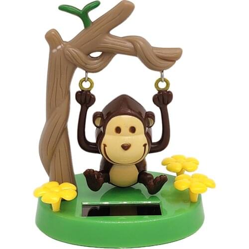 Solar Dancing Toy Monkey Solar Powered Dancing Dolls Swinging Animated Bobble Dancer Car Decor