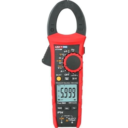 UNI-T UT219M true RMS Professional Clamp Meter; IP54 dust/waterproof digital ammeter, Auto backlight/temperature test