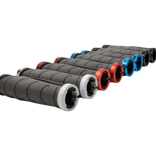 Generic Aluminum Alloy Lock Ring Rubber Bicycle Grips Shock Absorption Non-slip Mountain Road Cycling Bike MTB Handlebar Cover