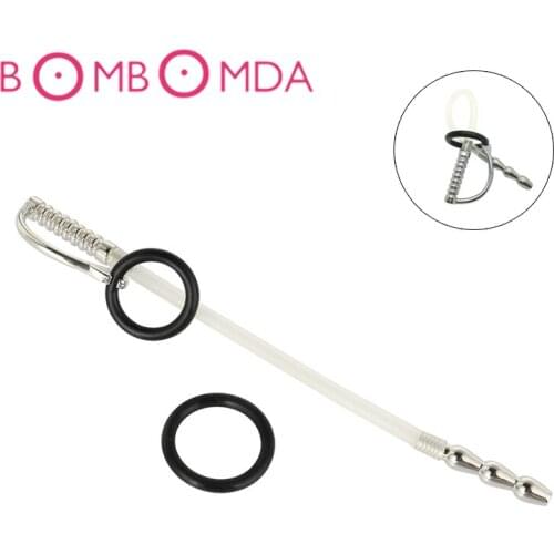 Sex Male Masturbator Catheter Urethral Stretching Penis Plug Sex Toys for Man Urethral Dilators Sounding with Penis Delay Ring