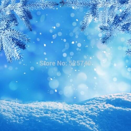 VinylBDS 5X7FT Blue Halo Backgrounds Winter Snow Romantic Fundo Fotografico Para Estudio Photocall Photo Backdrops