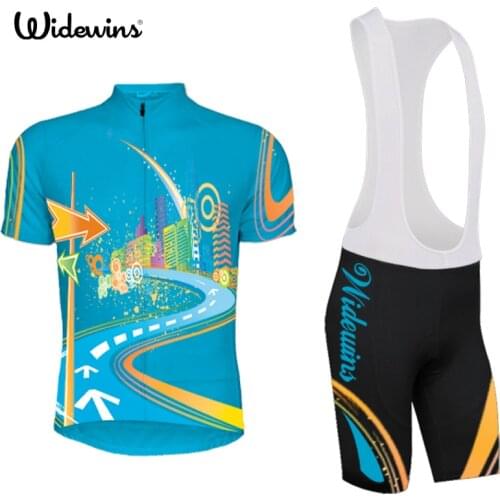 Widewins Highway Polyester Cycling Jerseys Short Sleeve Cycling Clothing Breathable Quick-Dry Summer Cycling Set 5314